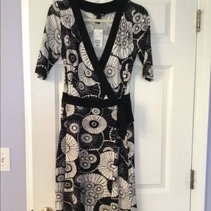 H&M black white wrap tie dress New with tags